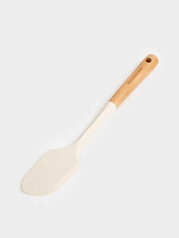 Spatula, 31 cm, silicone/wood, milky, Legerity, image-2