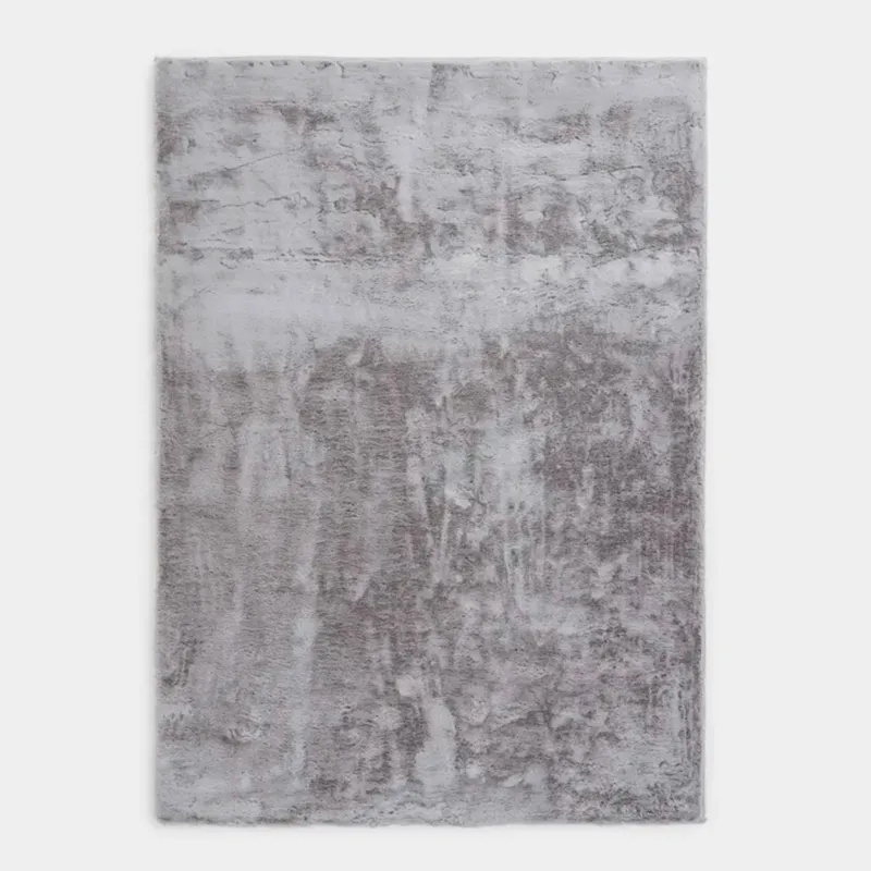 Rug, 150x210 cm, faux fur, light grey, Monotone