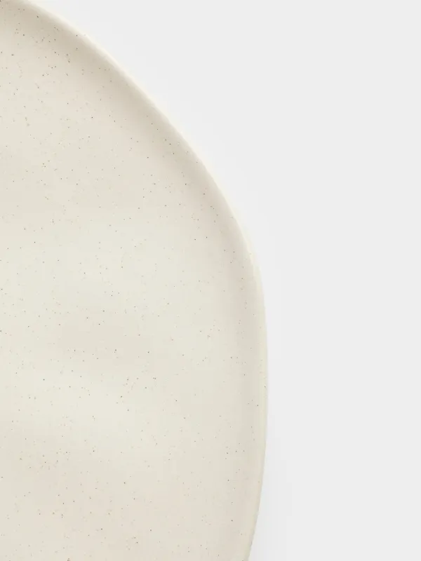 Dinner plate, 27 cm, ceramic, milky, Crumpled effect, Crumple creme, image-1