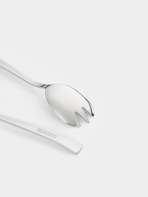 Salad serving equipment, 24 cm, 2 pr, spoon / fork, steel, Brugge, image-1