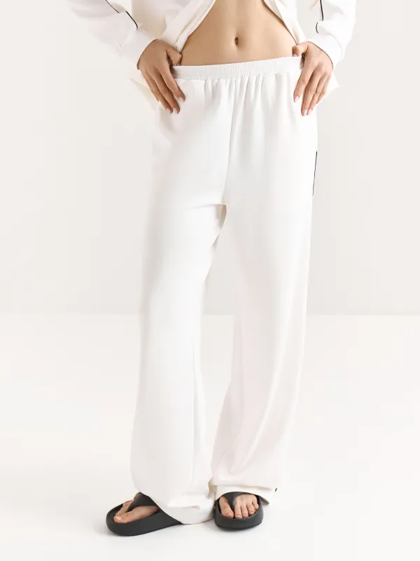 Women's trousers, size S, cotton/viscose/spandex, milky, Alice, image-1