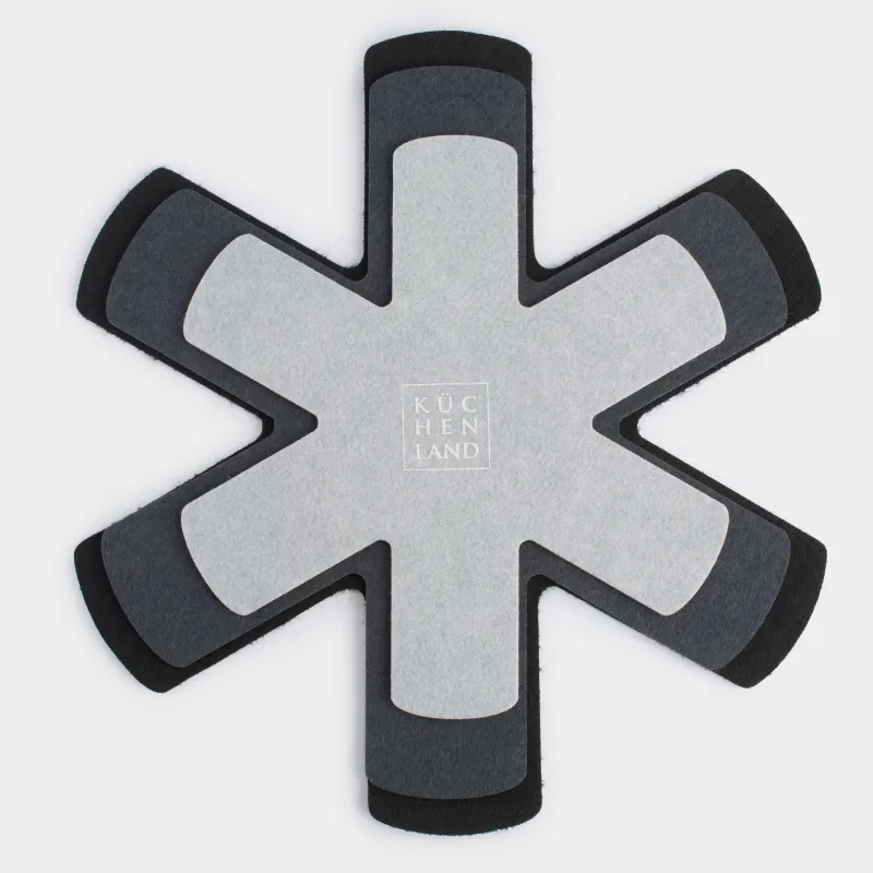 Set of protectors for frying pans, 3 pcs, 38/34/27 cm, felt, gray, Assist
