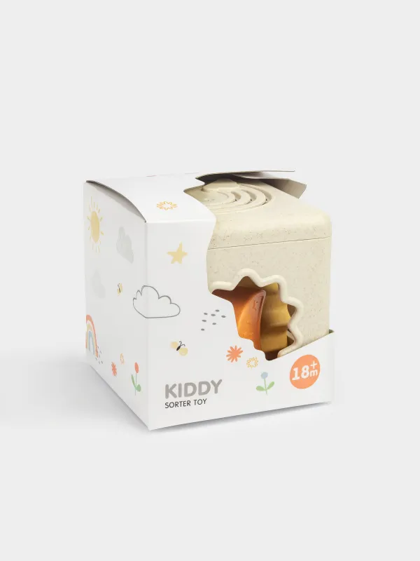 Sorter toy, 11 cm, 5 item, educational, Vegetable fiber / Plastic, Cube, Kiddy, image-6