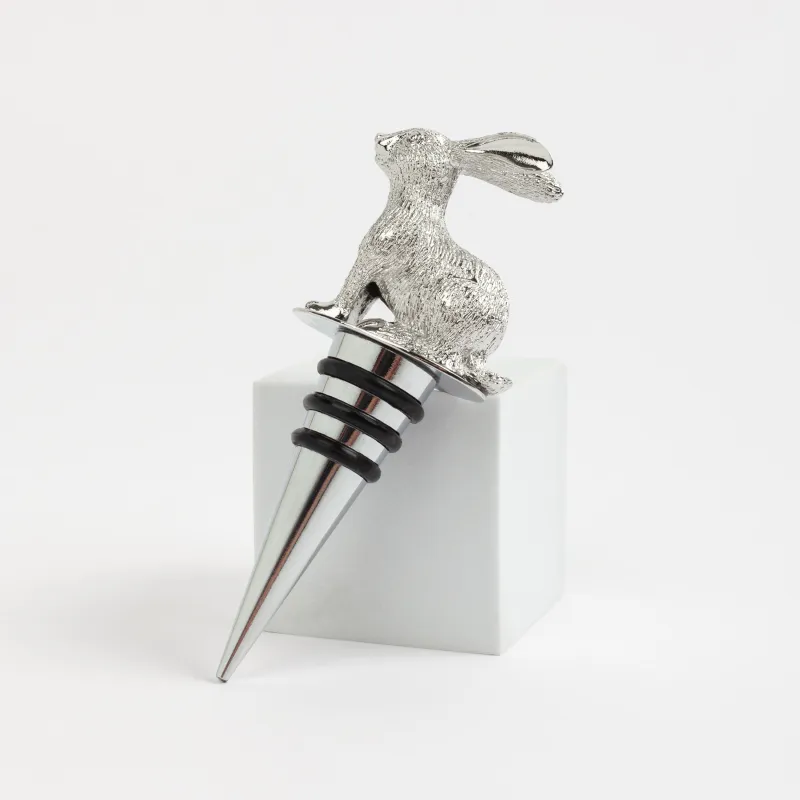 Beverage bottle stopper, 11 cm, Metal, Rabbit, Rabbit, image-1