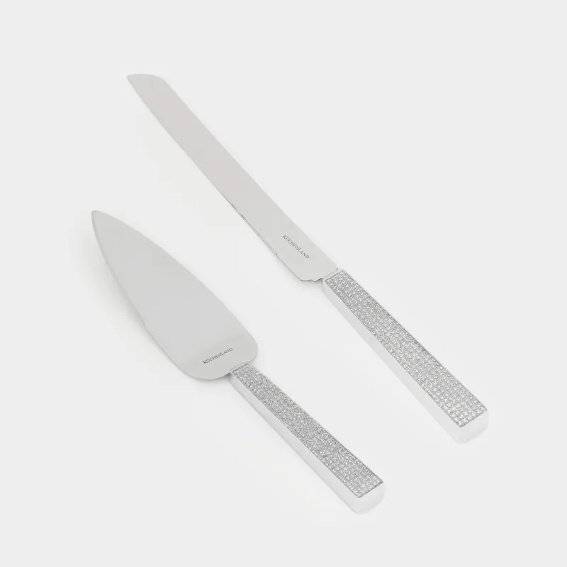 Cake serving equipment, 2 items, spatula / knife, steel, Winter antarctica, image-0