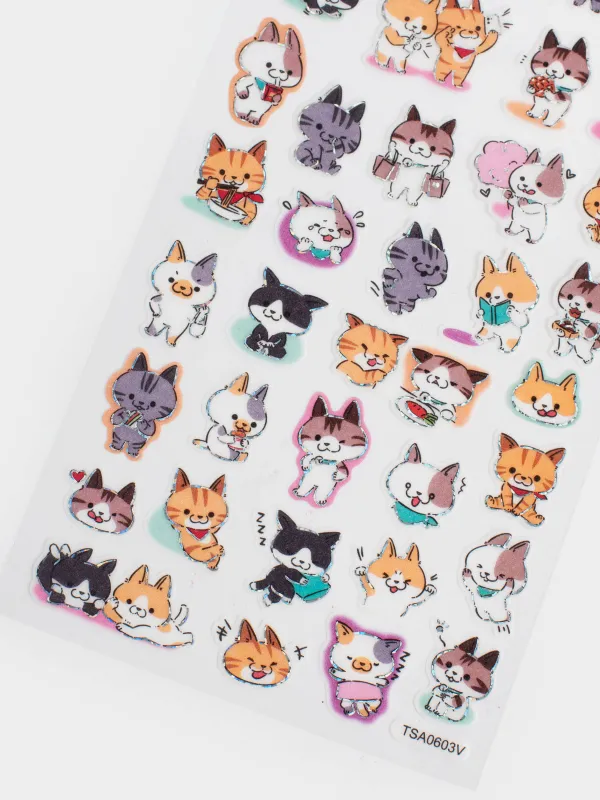 Sticker set, 17x9 cm, 38 pcs, disposable, paper, Cats, Cat, image-2