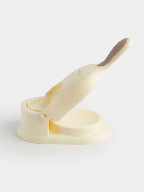 Dumpling mold, 25x10 cm, 2 in 1, with handle, plastic, beige, Bakery, image-5