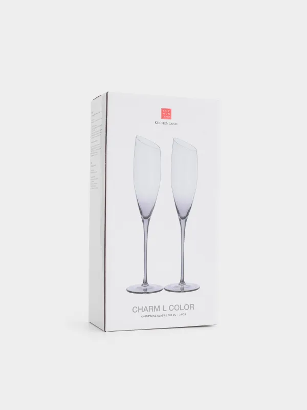 Drinking glass, 180 ml, 2 pcs, crystal glass, grey, Charm L Color, image-4
