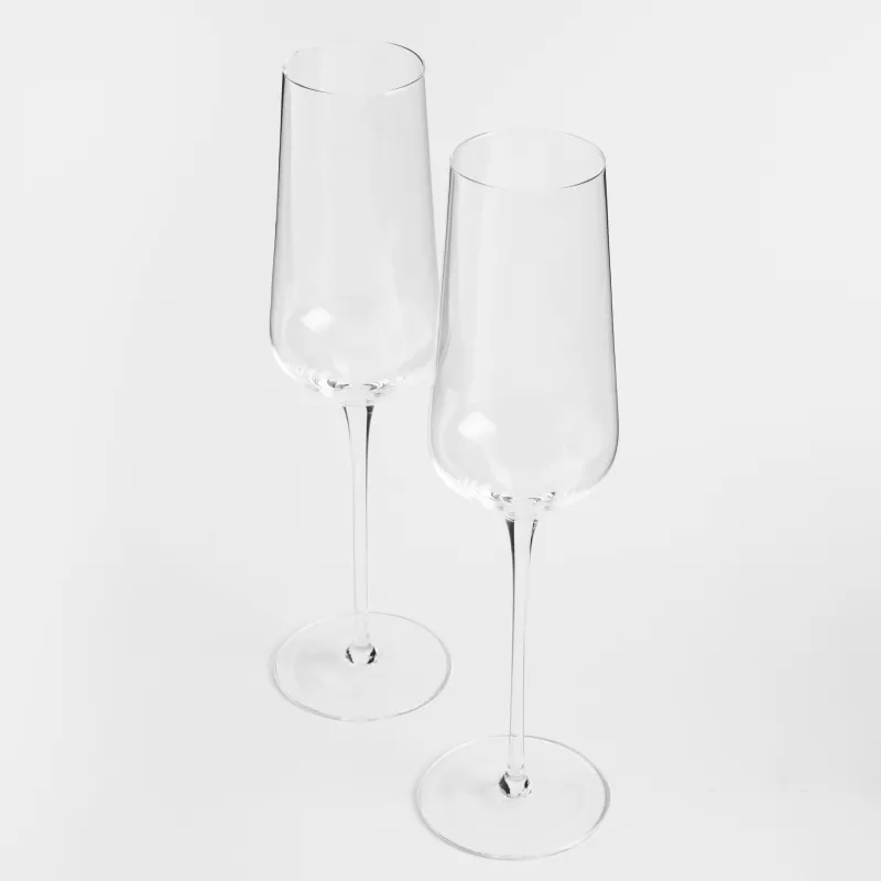 Champagne glass, 300 ml, 2 pcs, crystal glass, Ferentino, image-2