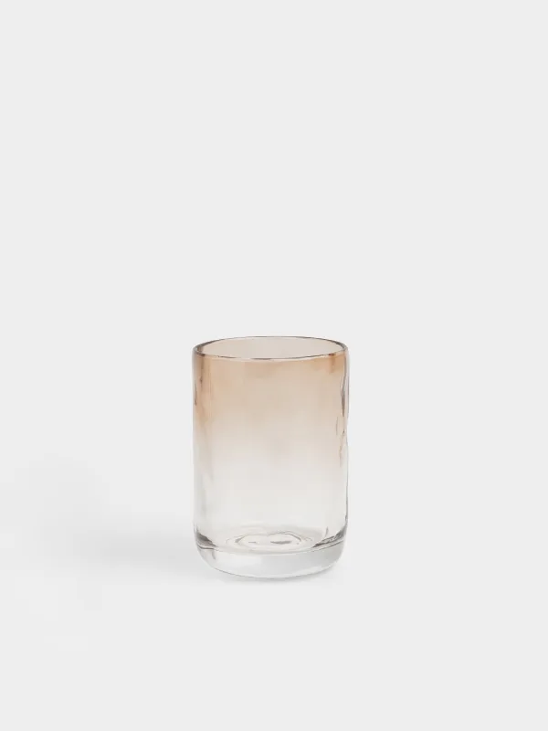 Bathroom tumbler, 10 cm, glass, brown, Gradient, Rachas, image-0