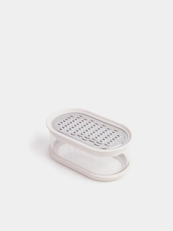 Grater, 14x8 cm, with container, steel/plastic, Dairy, Soft kitchen, image-0