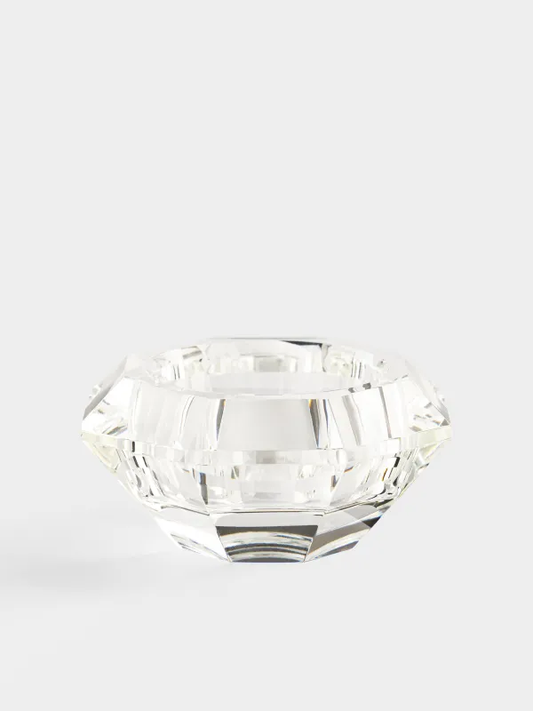 Candlestick, 7x3 cm, for tea candle, crystal glass, Diamond, Diamond, image-0