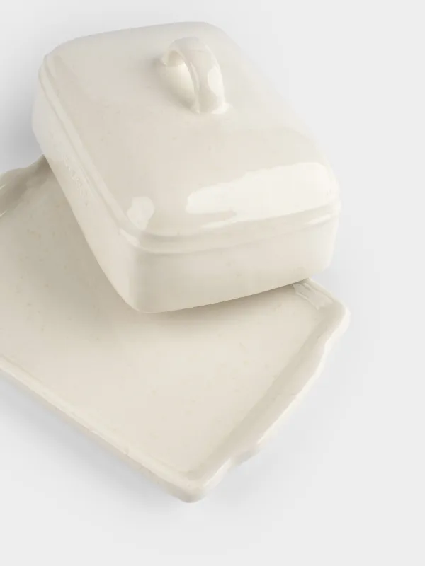 Butter dish, 18 cm, ceramic, rectangular, milky beige, speckled, Ceramo speckled, image-3