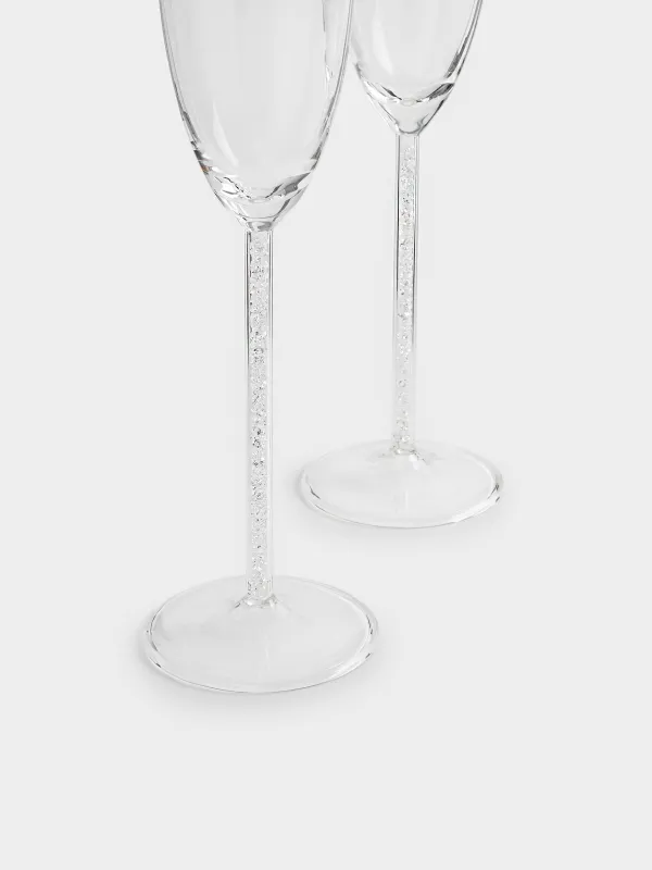 Drinking glass, 180 ml, 2 pcs, glass / rhinestones, Crystal, image-3