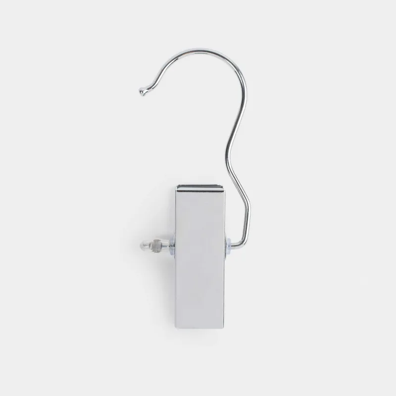 Scarf/shawl hanger, 12x4 cm, with clip, metal / plastic, Silver, Colorful house