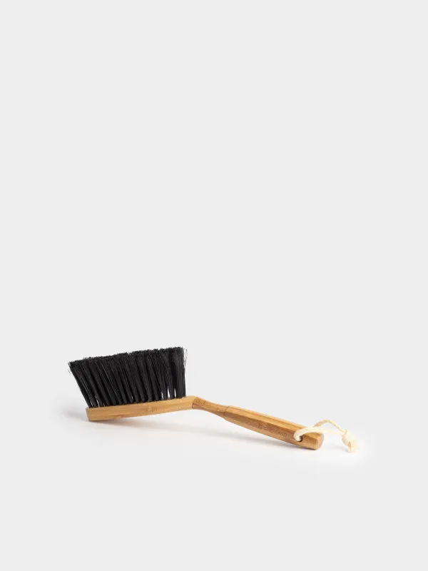 Garbage brush, with dustpan, 33 cm, plastic / bamboo / steel, black, Black clean, image-3