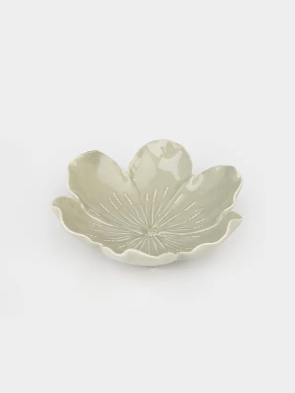 Deep dish, 18x6 cm, porcelain P, Green, Flower, Bloome, image-1