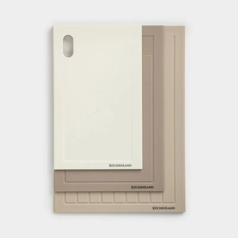 Cutting boards set, 3 pcs, plastic, rectangular, Soft kitchen