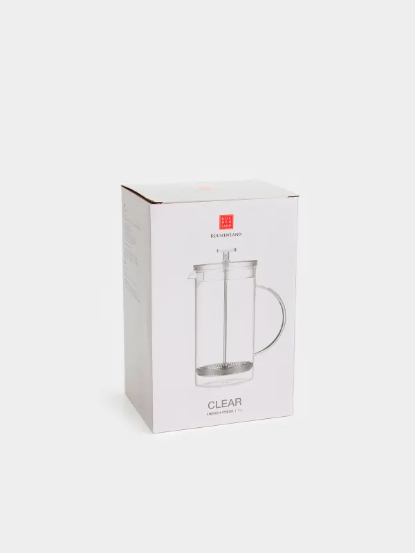 French press, 1 l, glass B / steel, Clear, image-4