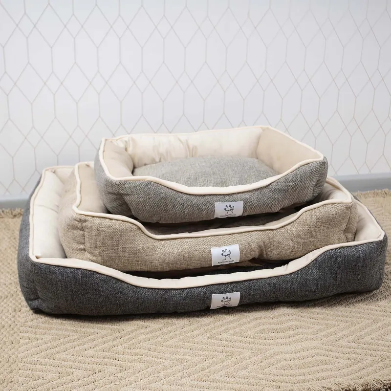 Pet lounger, 47x39x12 cm, polyester, light grey, Funny pet, image-2