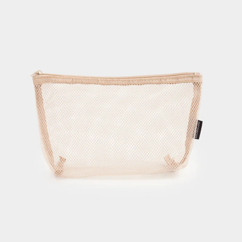 Cosmetic bag, 24x14 cm, polyester, beige, Mesh, Easy Travel