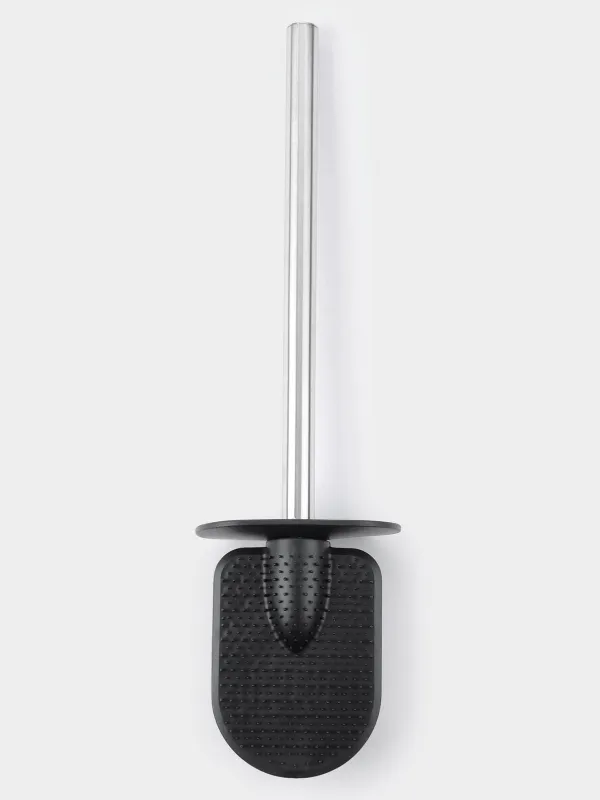 Toilet brush, 41 cm, with stand, rubber / steel, beige-gray, Giza, image-2