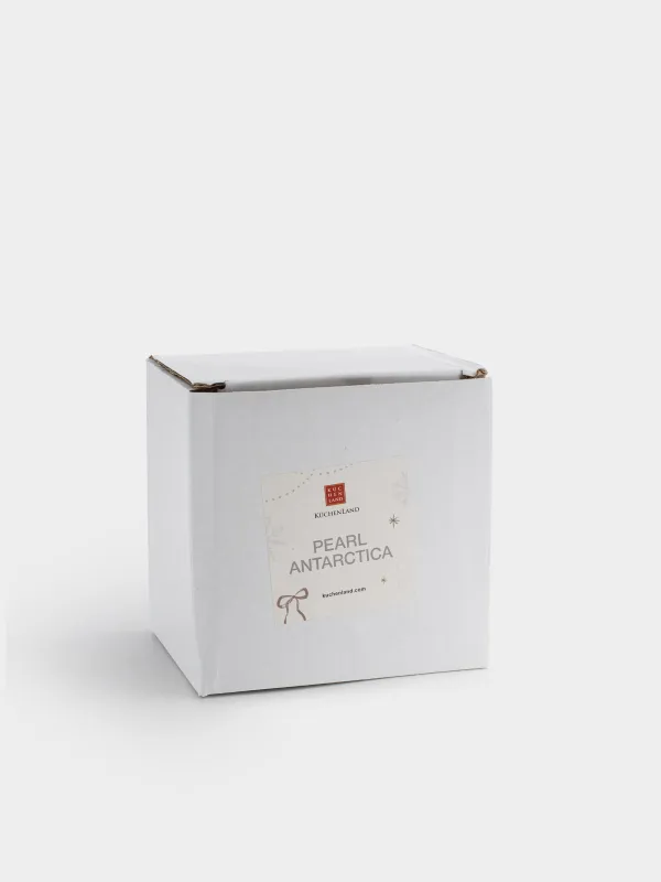 Napkin holder, 8 cm, ceramic / beads, milky, Spruce with bow, Pearl Antarctica, image-5