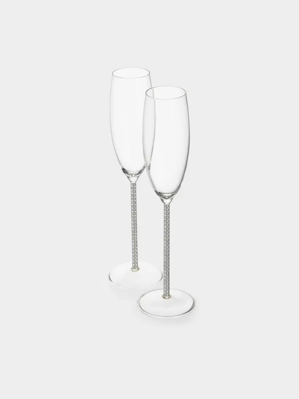 Drinking glass, 200 ml, 2 pcs, with pearls, glass / plastic, Crystal pearl , image-2