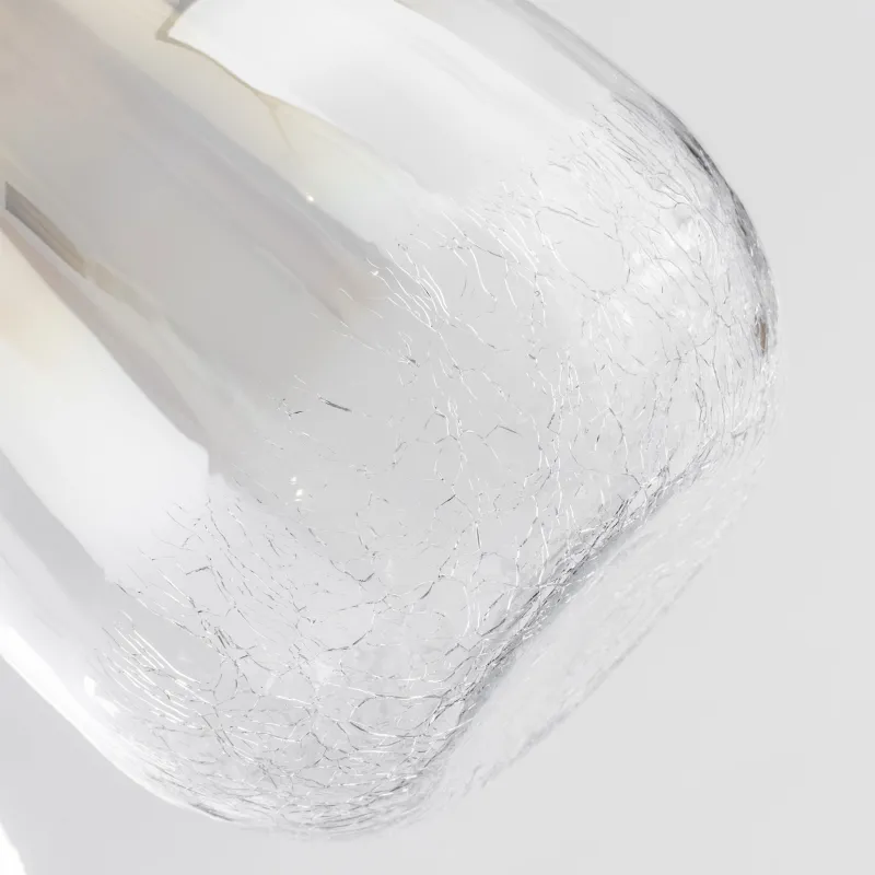 Flower vase, 26 cm, glass, beige gradient, Craquelure, Ice, image-4