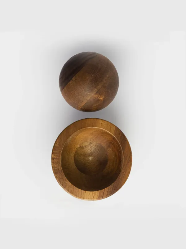 Spice mortar, 8x5 cm, with pestle, wood, noble tree, image-3