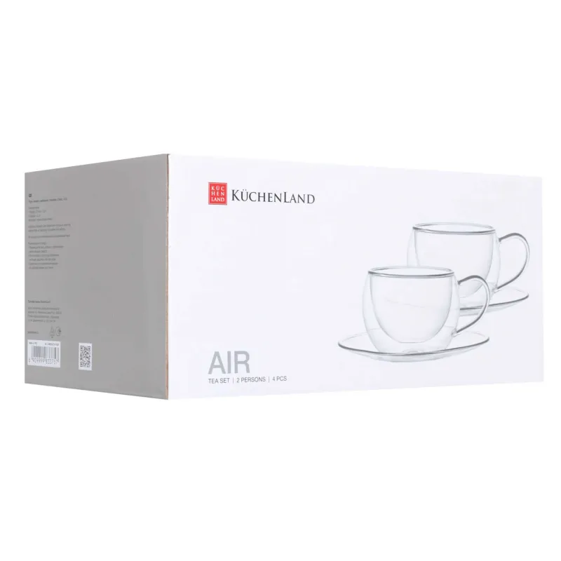Tea pair, 2 persons, 4 items, 270 ml, glass B, Air, image-3