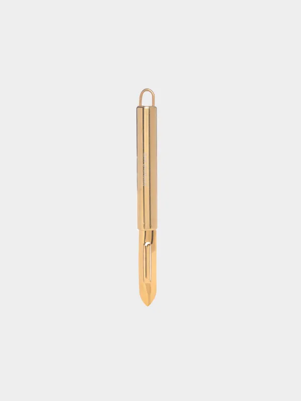 Vegetable peeler, 19 cm, steel, golden, Spiro gold, image-0