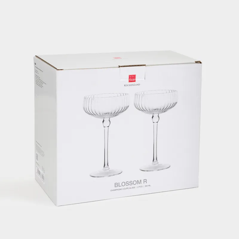 Champagne coupe glass, 300 ml, 2 pcs, glass, Blossom R, image-3