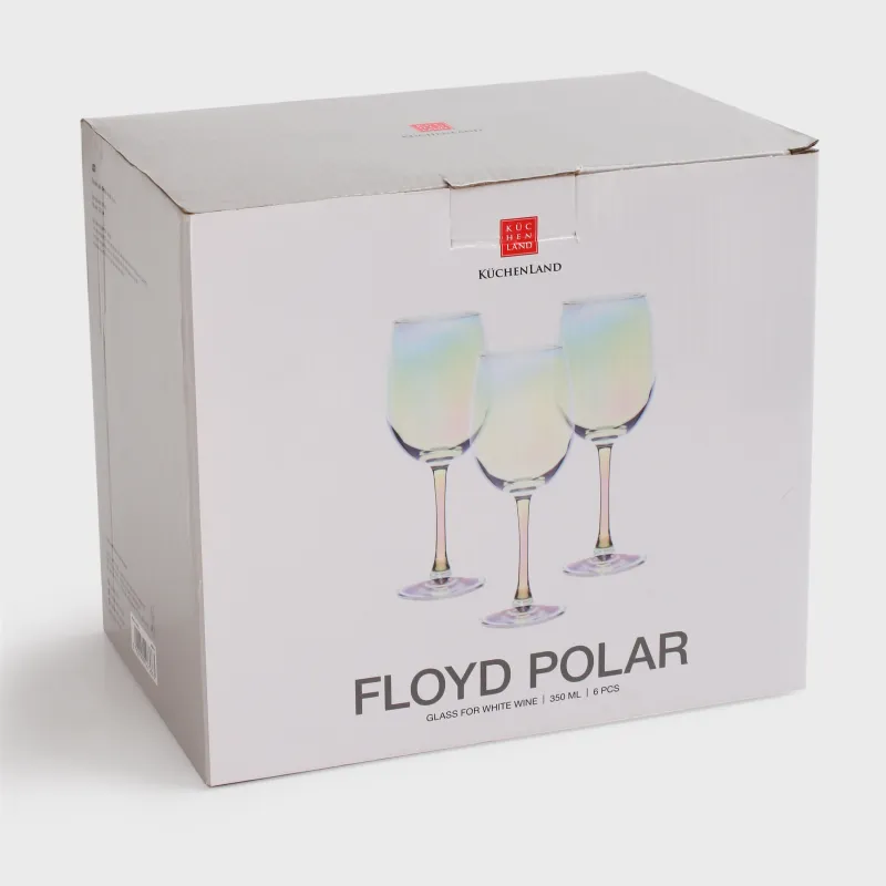 White wine glass, 320 ml, 6 pcs, glass, mother of pearl, Floyd polar, image-6