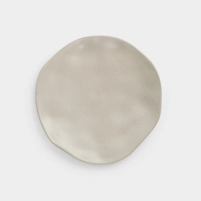 Snack plate, 23 cm, ceramic, beige, Crumpled effect, Crumple creme