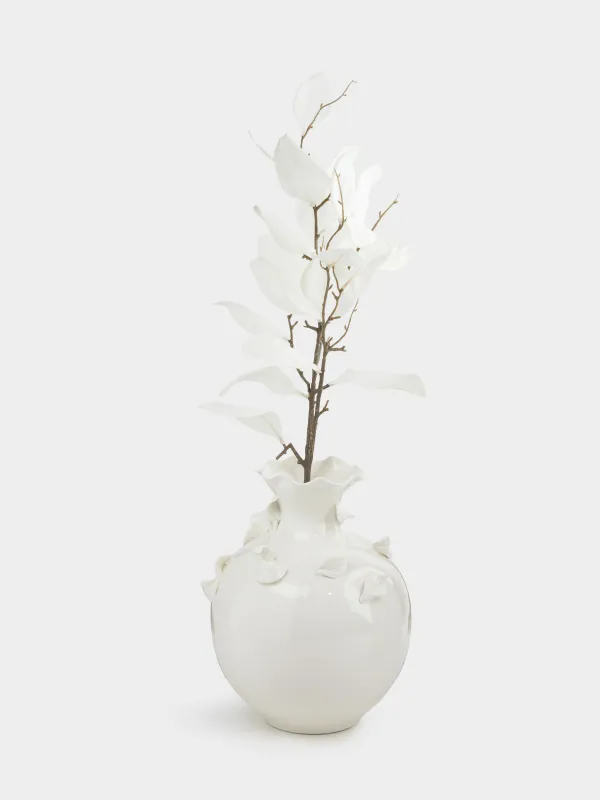 Flower vase, 26 cm, ceramic, milky, Petals, Bloome, image-5