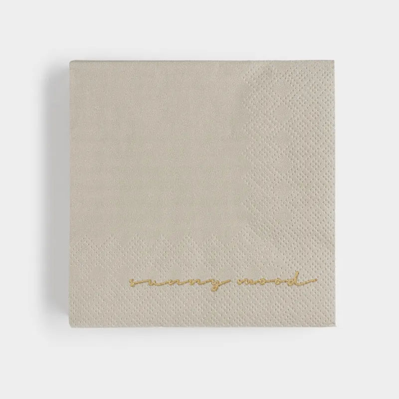 Paper napkins, 21x21 cm, 20 pcs, square, beige, Sunny mood, Scroll