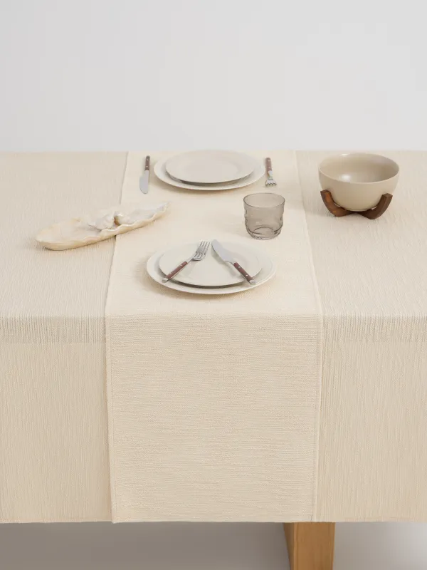 Table runner, 40x160 cm, cotton, beige, Matting, Gunny lurex, image-2