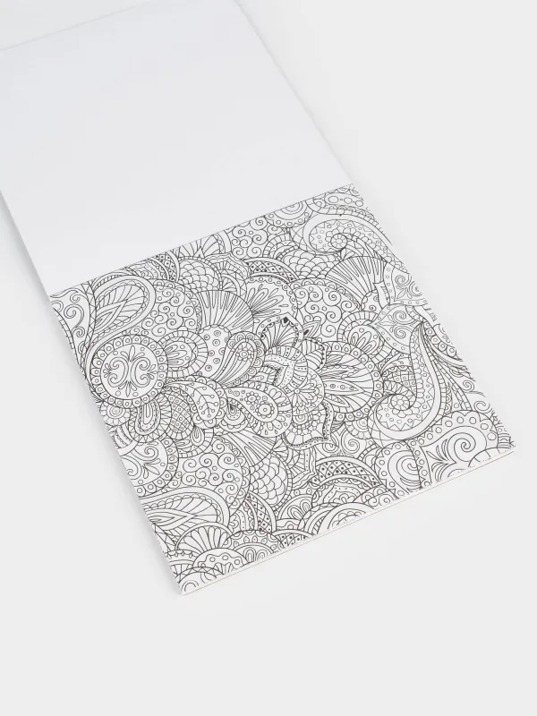 Coloring book, 21x21 cm, 24 sheets, with glitter, Flowers and Animals, Draw creative, image-2