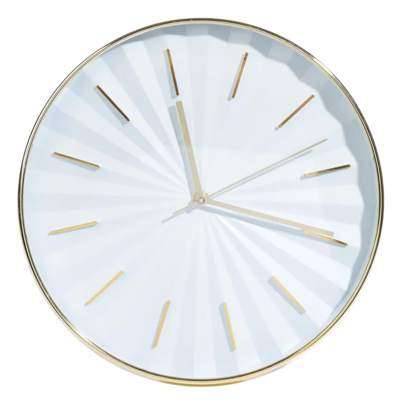 Wall clock, 30 cm, plastic, round, golden white, Fantastic gold, image-0