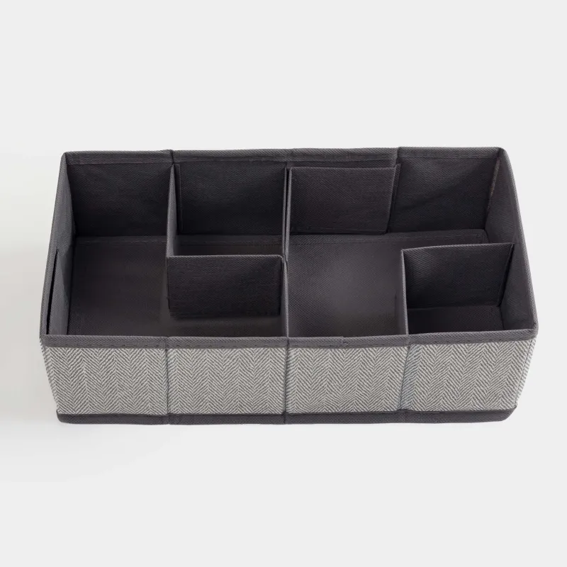Organizer-divider for drawers, 32x16 cm, 8 units, textile, gray, Pedant new, image-6