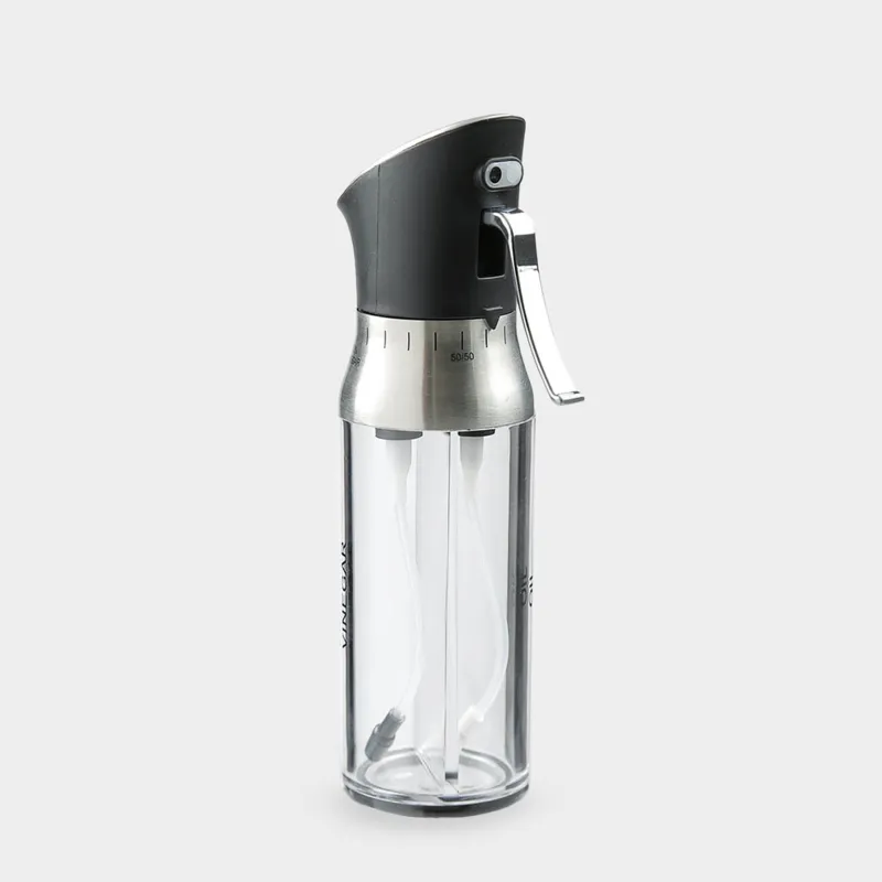 Oil and vinegar spray dispenser, 200 ml, 2 in 1, acrylic / steel, Black, Comfort