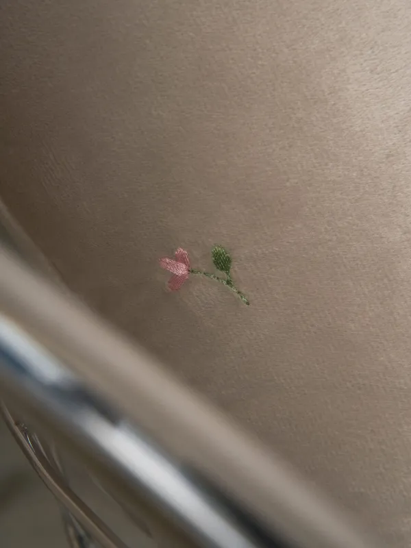 Decorative pillow, 45x45 cm, velvet, beige, Flowers, Velvet, image-4