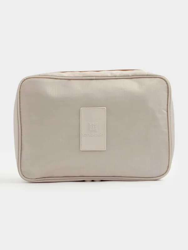 Travel Cosmetic Bag, 27х18 cm, polyester, beige, Easy Travel, image-0