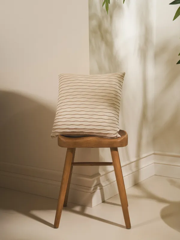 Decorative pillow, 43x43 cm, velvet, milky silver, Waves, Abstract, image-2