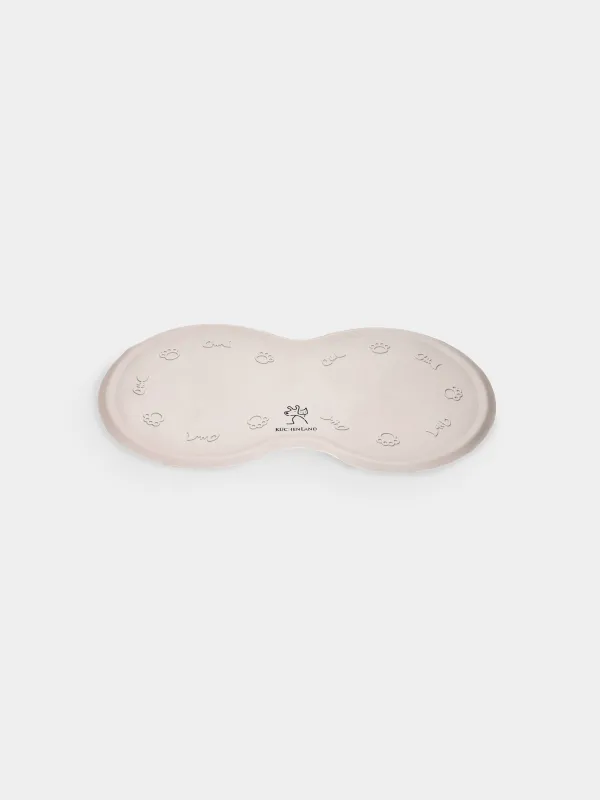 Pet bowl mat, 45x25 cm, rubber, gray-beige, Favorite pet, image-0