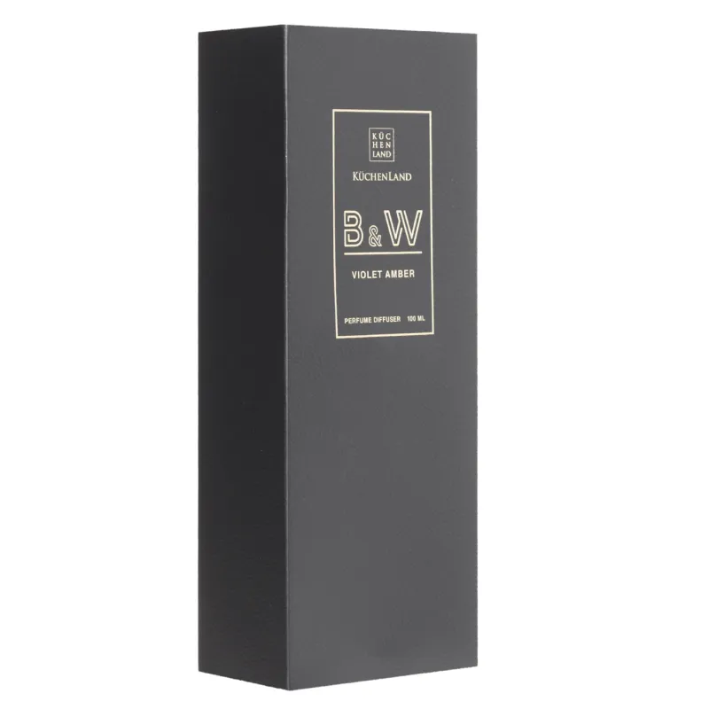 Aroma diffuser, 100 ml, with crystals, Violet Amber, B&W, image-1