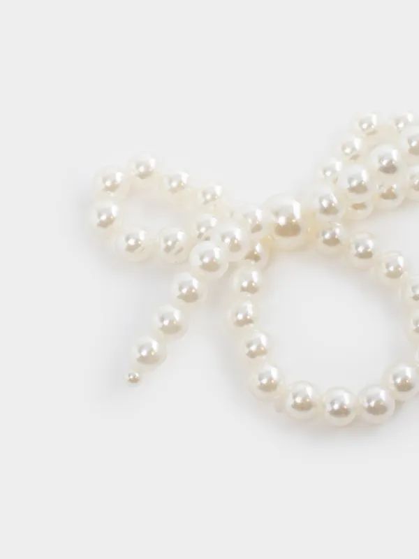 Napkin ring, 6 cm, plastic, white, Pearl bow, Pearl Antarctica, image-1