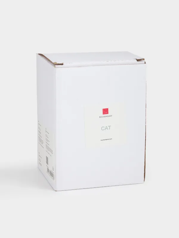 Statuette, 12 cm, polyresin, silver, Kitten lying, Cat, image-4