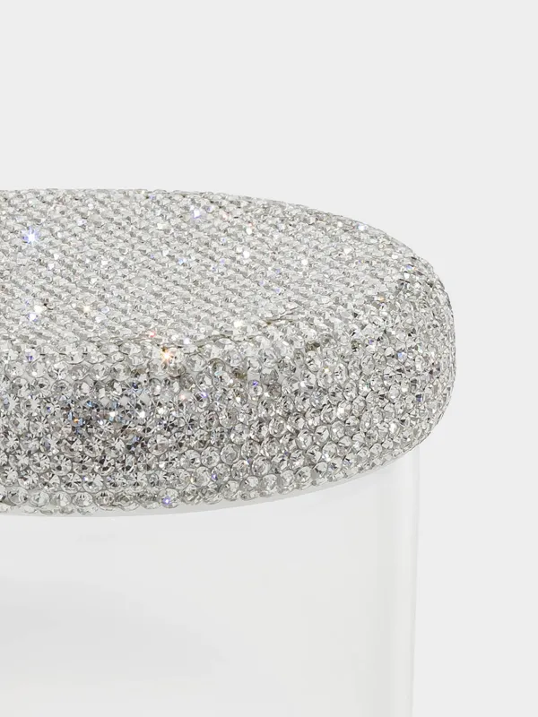 Storage container, 10x9 cm, 450 ml, B glass / rhinestones, Crystal decor, image-2